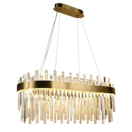 LED Prigušivi kristalni luster na sajli LED/100W/230V 3000-6500K zlatna + Daljinski upravljač