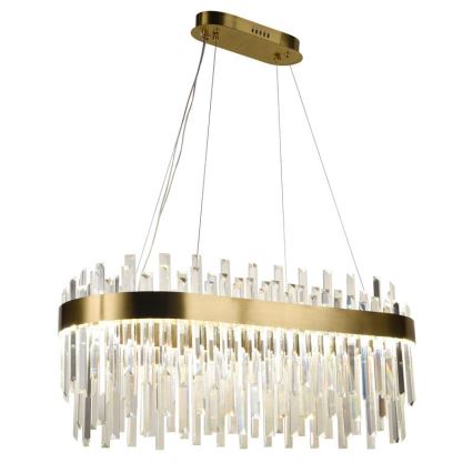 LED Prigušivi kristalni luster na sajli LED/100W/230V 3000-6500K zlatna + Daljinski upravljač