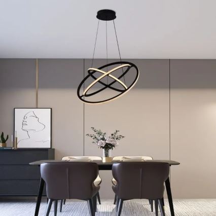 LED Prigušivi luster na sajli LED/105W/230V 3000-6500K + Daljinski upravljač