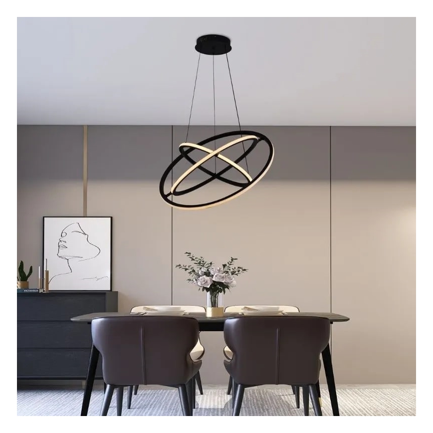 LED Prigušivi luster na sajli LED/105W/230V 3000-6500K + Daljinski upravljač
