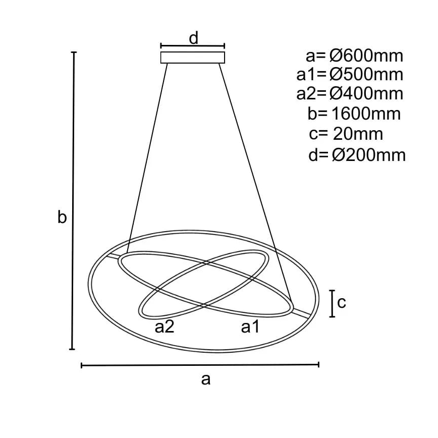 LED Prigušivi luster na sajli LED/105W/230V 3000-6500K + Daljinski upravljač