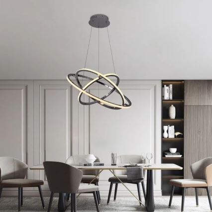LED Prigušivi luster na sajli LED/105W/230V 3000-6500K + Daljinski upravljač