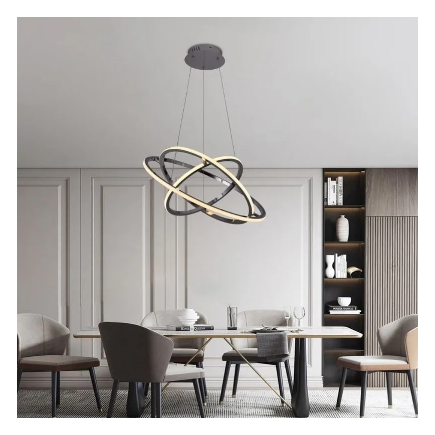 LED Prigušivi luster na sajli LED/105W/230V 3000-6500K + Daljinski upravljač