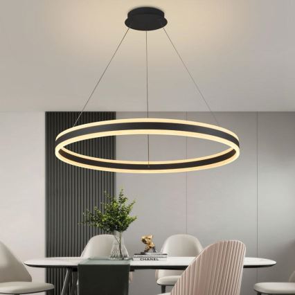 LED Prigušivi luster na sajli LED/110W/230V 3000-6500K pr. 80 cm + Daljinski upravljač