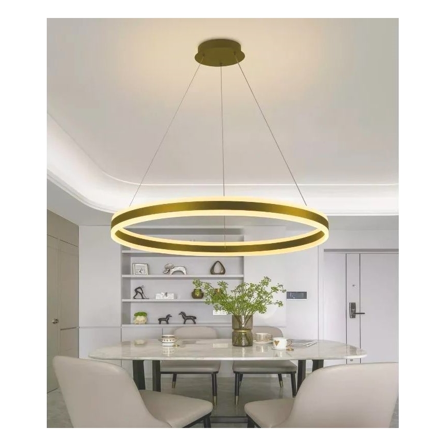 LED Prigušivi luster na sajli LED/110W/230V 3000-6500K + Daljinski upravljač