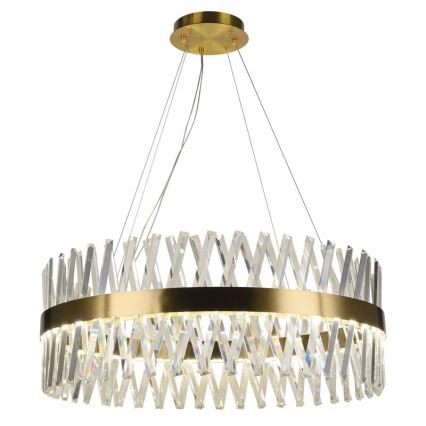 LED Prigušivi kristalni luster na sajli LED/110W/230V 3000-6500K zlatna + Daljinski upravljač