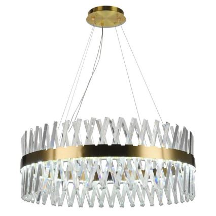 LED Prigušivi kristalni luster na sajli LED/110W/230V 3000-6500K zlatna + Daljinski upravljač
