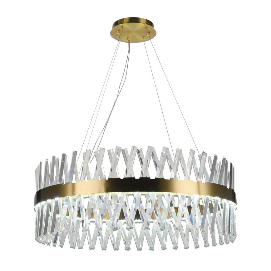 LED Prigušivi kristalni luster na sajli LED/110W/230V 3000-6500K zlatna + Daljinski upravljač