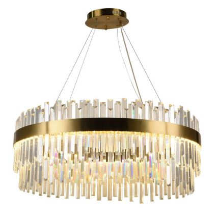 LED Prigušivi kristalni luster na sajli LED/110W/230V 3000-6500K zlatna + Daljinski upravljač
