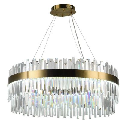 LED Prigušivi kristalni luster na sajli LED/110W/230V 3000-6500K zlatna + Daljinski upravljač