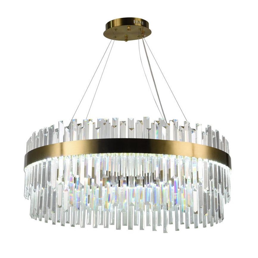 LED Prigušivi kristalni luster na sajli LED/110W/230V 3000-6500K zlatna + Daljinski upravljač