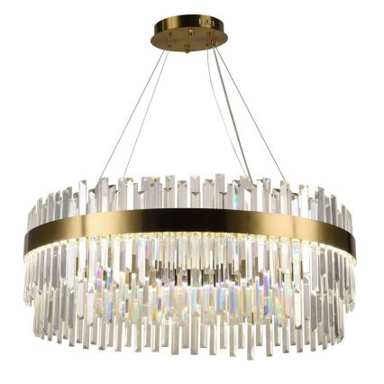 LED Prigušivi kristalni luster na sajli LED/110W/230V 3000-6500K zlatna + Daljinski upravljač
