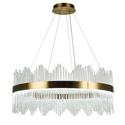 LED Prigušivi kristalni luster na sajli LED/110W/230V 3000-6500K zlatna + Daljinski upravljač