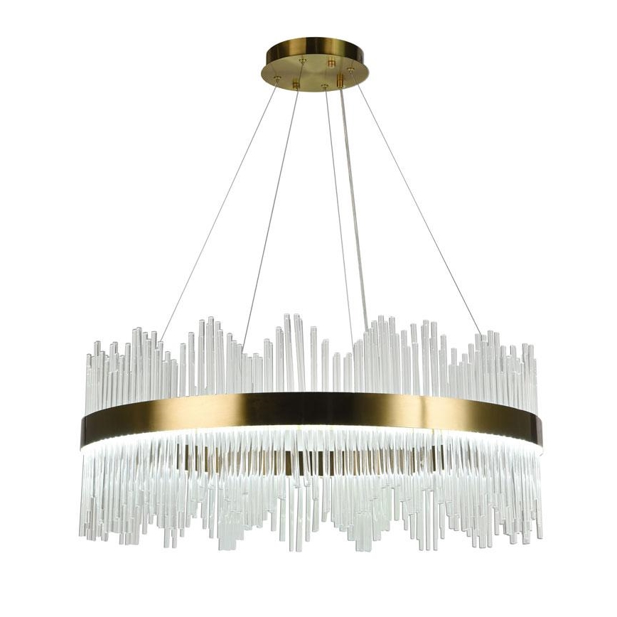 LED Prigušivi kristalni luster na sajli LED/110W/230V 3000-6500K zlatna + Daljinski upravljač