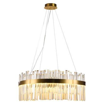 LED Prigušivi kristalni luster na sajli LED/110W/230V 3000-6500K zlatna + Daljinski upravljač
