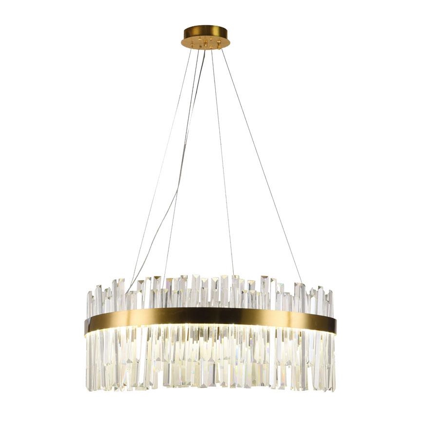 LED Prigušivi kristalni luster na sajli LED/110W/230V 3000-6500K zlatna + Daljinski upravljač