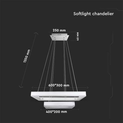 LED Prigušivi luster na sajli LED/113W/230V 3000K bela