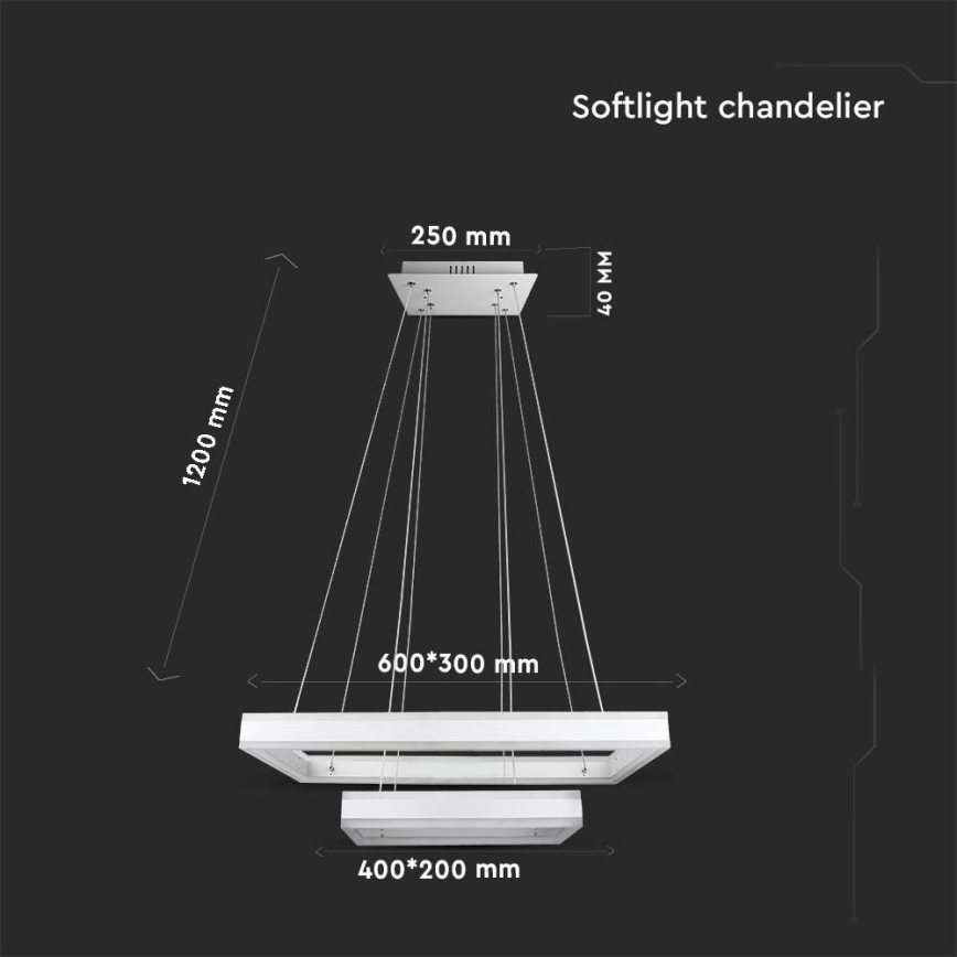 LED Prigušivi luster na sajli LED/113W/230V 3000K bela