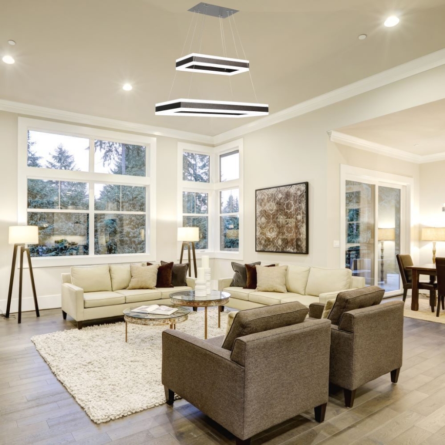 LED Prigušivi luster na sajli LED/113W/230V 3000K braon