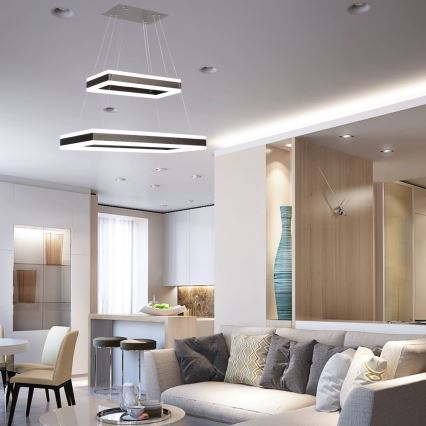 LED Prigušivi luster na sajli LED/113W/230V 3000K braon