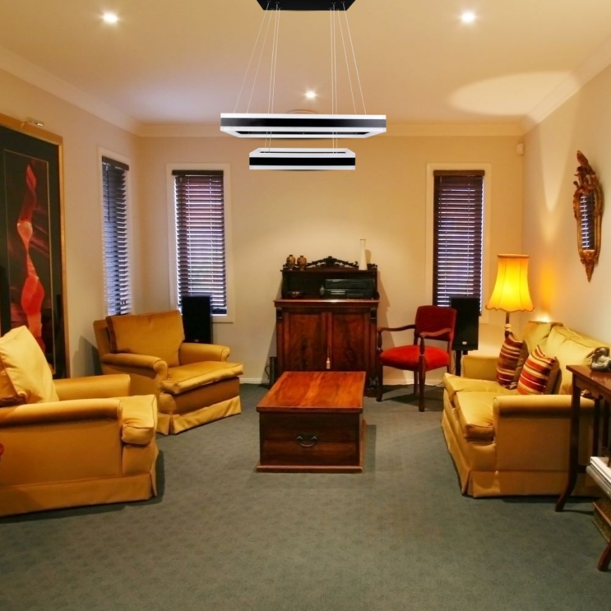 LED Prigušivi luster na sajli LED/113W/230V 3000K crno