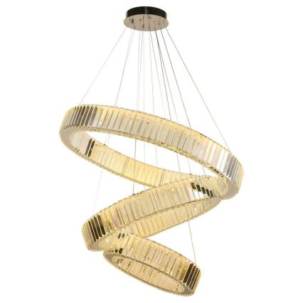LED Prigušivi kristalni luster na sajli LED/115W/230V 3000-6500K sjajni krom + Daljinski upravljač