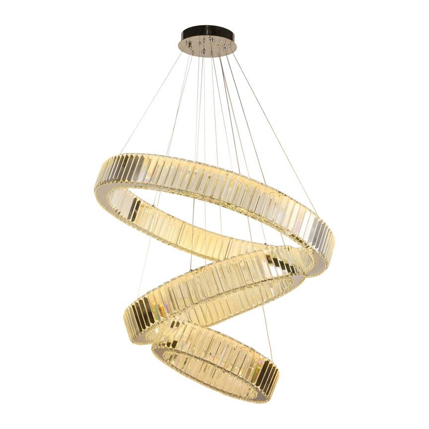 LED Prigušivi kristalni luster na sajli LED/115W/230V 3000-6500K sjajni krom + Daljinski upravljač