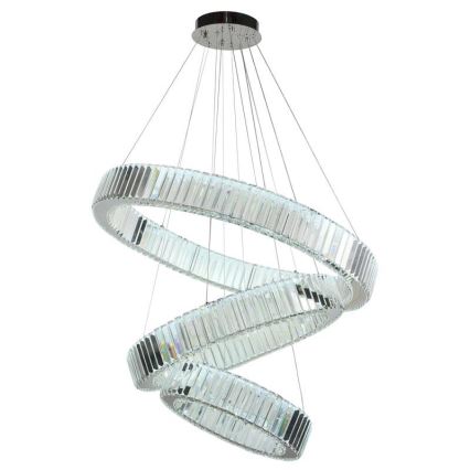 LED Prigušivi kristalni luster na sajli LED/115W/230V 3000-6500K sjajni krom + Daljinski upravljač