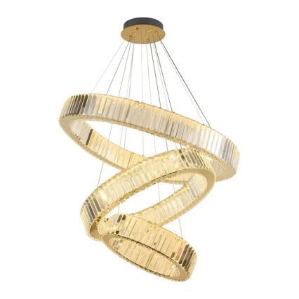 LED Prigušivi kristalni luster na sajli LED/115W/230V 3000-6500K krom/zlatna + Daljinski upravljač