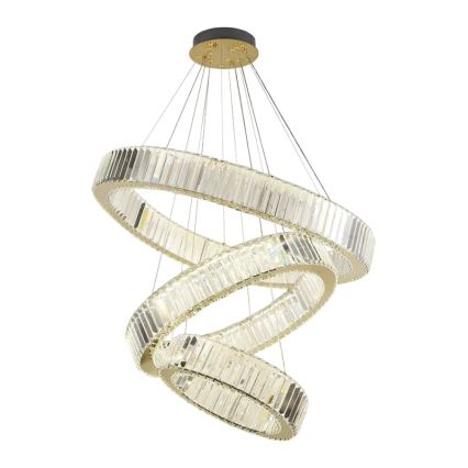 LED Prigušivi kristalni luster na sajli LED/115W/230V 3000-6500K krom/zlatna + Daljinski upravljač