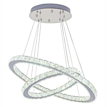 LED Prigušivi kristalni luster na sajli LED/115W/230V 3000-6500K srebrno + Daljinski upravljač
