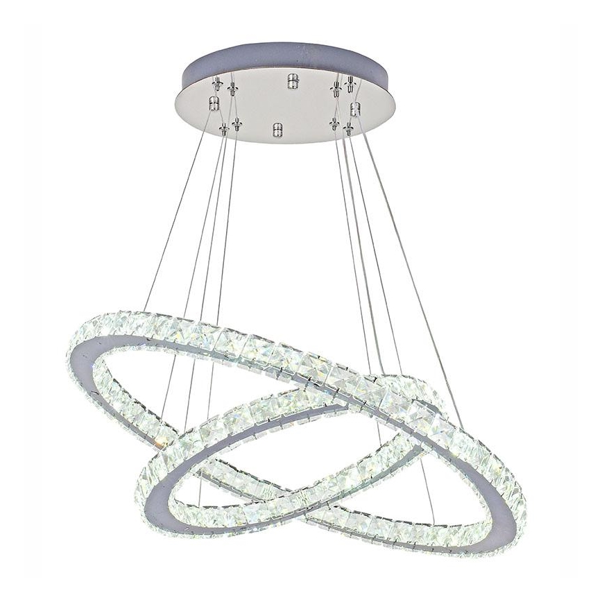 LED Prigušivi kristalni luster na sajli LED/115W/230V 3000-6500K srebrno + Daljinski upravljač