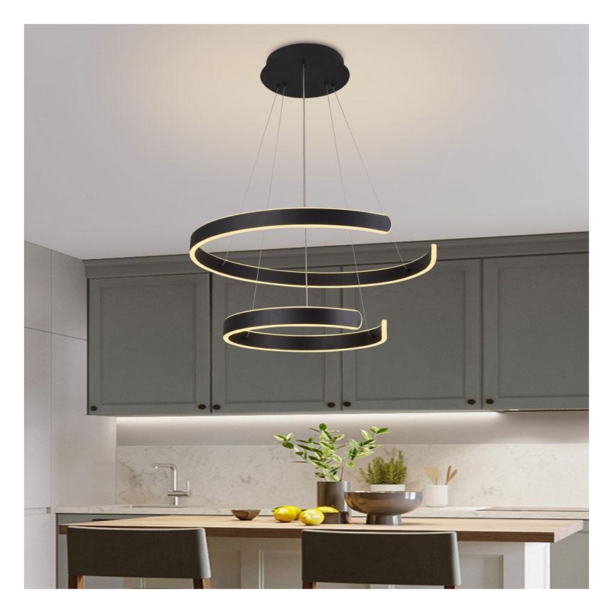 LED Prigušivi luster na sajli LED/120W/230V 3000-6500K pr. 60 cm + Daljinski upravljač