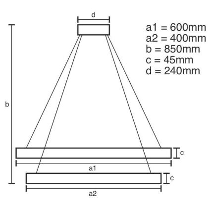LED Prigušivi luster na sajli LED/120W/230V 3000-6500K pr. 60 cm + Daljinski upravljač