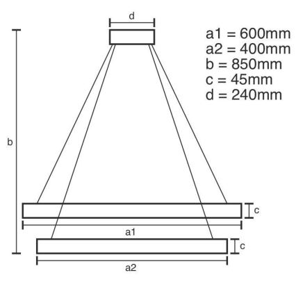 LED Prigušivi luster na sajli LED/120W/230V 3000-6500K pr. 60 cm + Daljinski upravljač