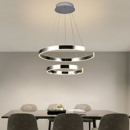LED Prigušivi luster na sajli LED/120W/230V 3000-6500K pr. 60 cm + Daljinski upravljač
