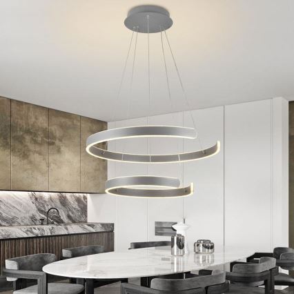 LED Prigušivi luster na sajli LED/120W/230V 3000-6500K pr. 60 cm + Daljinski upravljač