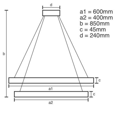 LED Prigušivi luster na sajli LED/120W/230V 3000-6500K pr. 60 cm + Daljinski upravljač