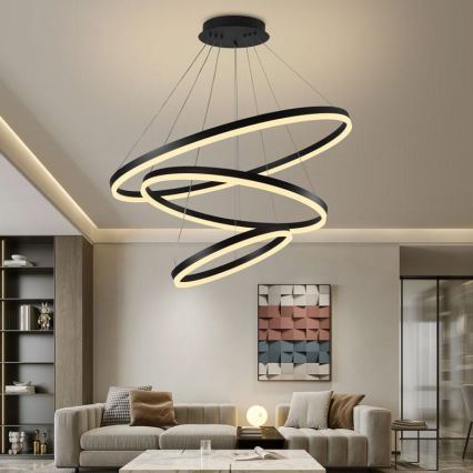 LED Prigušivi luster na sajli LED/125W/230V 3000-6500K pr. 80 cm + Daljinski upravljač