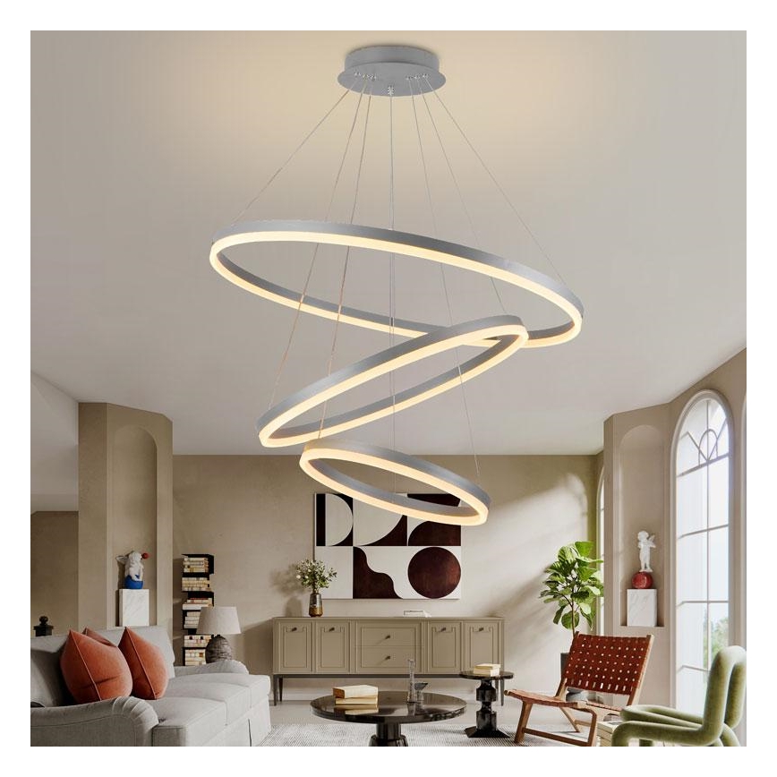 LED Prigušivi luster na sajli LED/125W/230V 3000-6500K pr. 80 cm + Daljinski upravljač