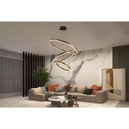 LED Prigušivi luster na sajli LED/125W/230V 3000-6500K + Daljinski upravljač