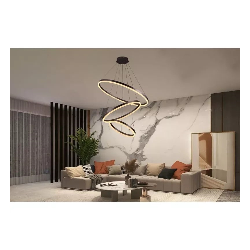 LED Prigušivi luster na sajli LED/125W/230V 3000-6500K + Daljinski upravljač