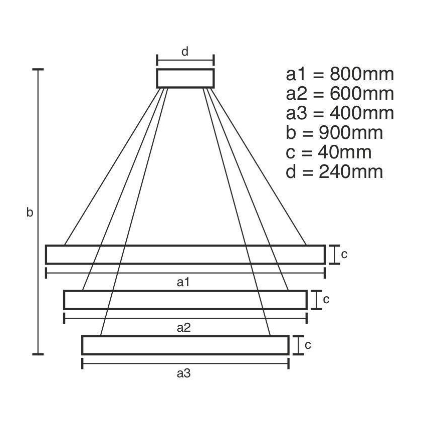 LED Prigušivi luster na sajli LED/125W/230V 3000-6500K + Daljinski upravljač