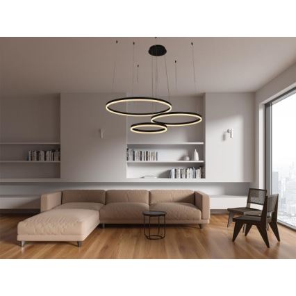 LED Prigušivi luster na sajli LED/125W/230V 3000-6500K pr. 80 cm + Daljinski upravljač