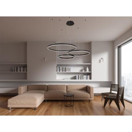 LED Prigušivi luster na sajli LED/125W/230V 3000-6500K pr. 80 cm + Daljinski upravljač