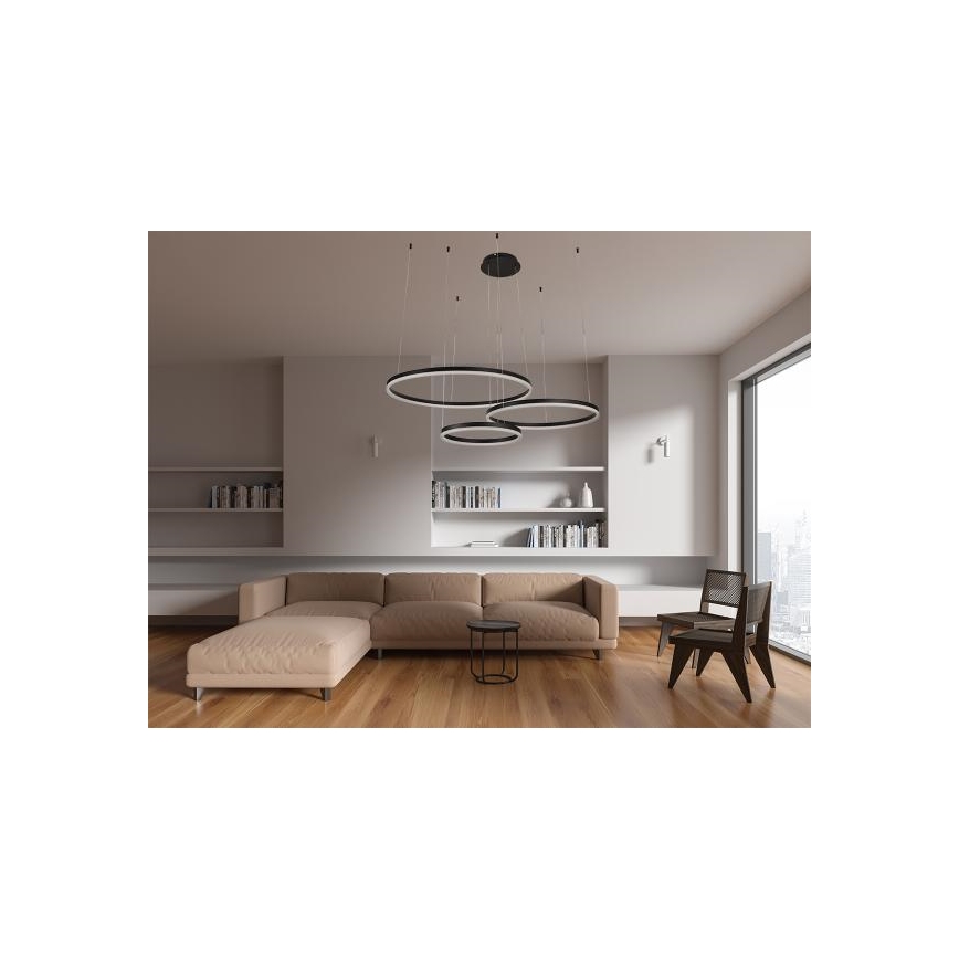 LED Prigušivi luster na sajli LED/125W/230V 3000-6500K pr. 80 cm + Daljinski upravljač
