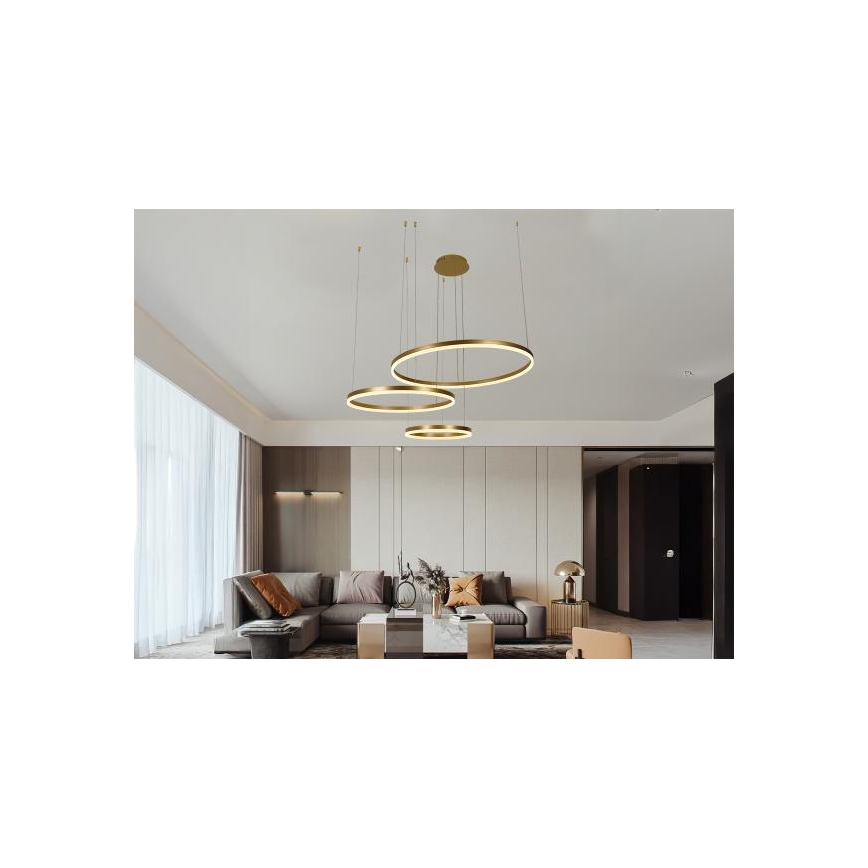 LED Prigušivi luster na sajli LED/125W/230V 3000-6500K pr. 80 cm + Daljinski upravljač