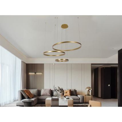 LED Prigušivi luster na sajli LED/125W/230V 3000-6500K pr. 80 cm + Daljinski upravljač