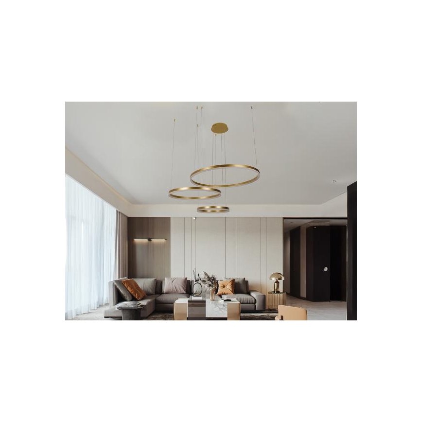 LED Prigušivi luster na sajli LED/125W/230V 3000-6500K pr. 80 cm + Daljinski upravljač