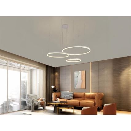 LED Prigušivi luster na sajli LED/125W/230V 3000-6500K pr. 80 cm + Daljinski upravljač